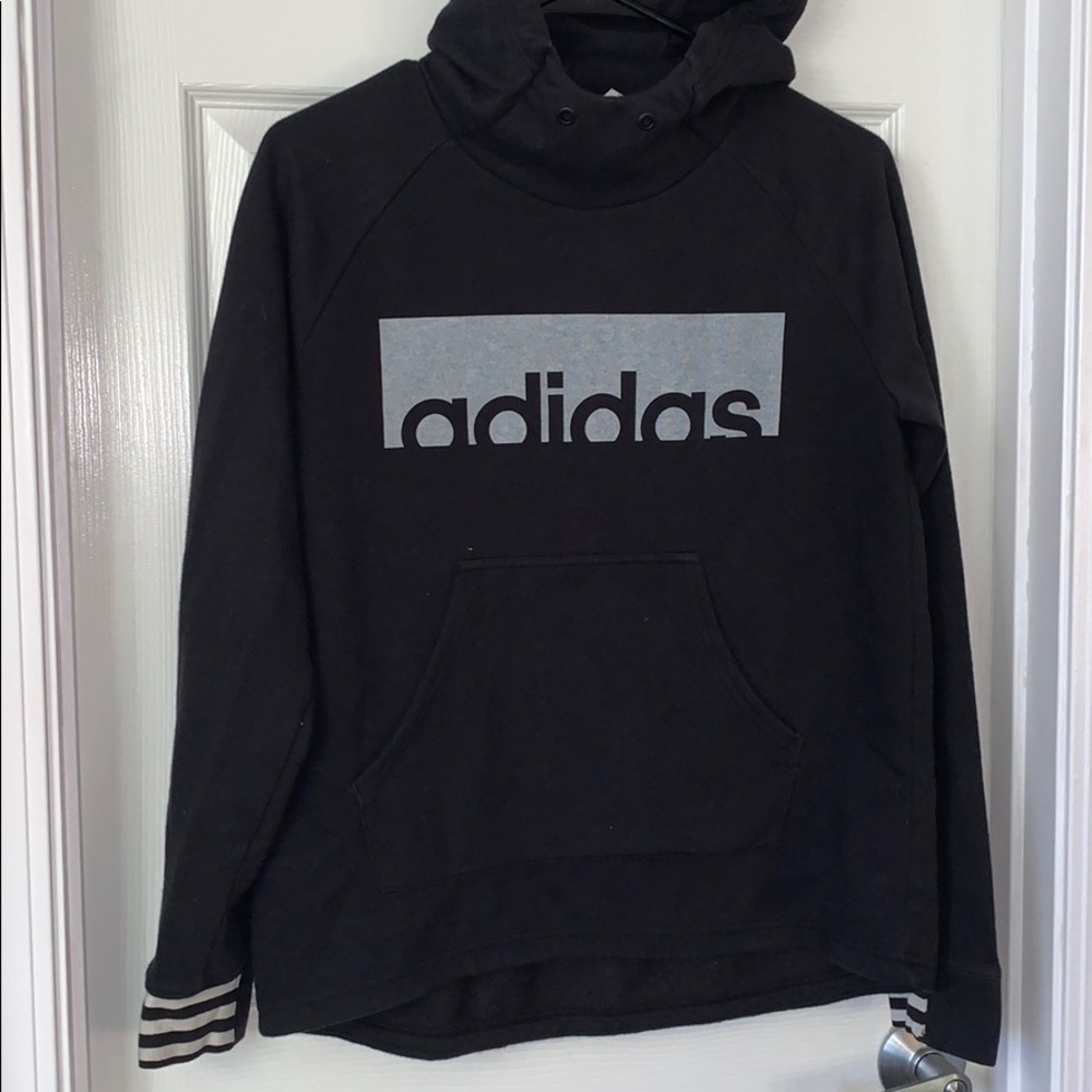 ⚽️GUC•Adidas High/Low Black Hoodie-12/14 Girls•